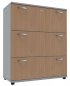 Preview: Registraturschrank TEN 3 Ordnerhöhen, 100 cm breit Lichtgrau/Buche