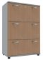Preview: Registraturschrank 3 Ordnerhöhen, 80 cm breit Lichtgrau/Buche
