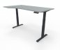 Preview: PC-Schreibtisch Elevate Plus linke Seite 100 cm tief Gestell Anthrazit Tischplatte Lichtgrau