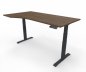 Preview: PC-Schreibtisch Elevate Plus linke Seite 100 cm tief Gestell Anthrazit Tischplatte Nussbaum