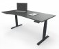 Preview: PC-Schreibtisch Elevate Plus linke Seite 100 cm tief Gestell Anthrazit Tischplatte Grafit