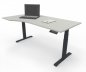 Preview: PC-Schreibtisch Elevate Plus linke Seite 100 cm tief Gestell Anthrazit Tischplatte Weiß