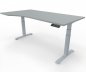 Preview: PC-Schreibtisch Elevate Plus linke Seite 100 cm tief Gestell Silber Tischplatte Lichtgrau