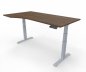 Preview: PC-Schreibtisch Elevate Plus linke Seite 100 cm tief Gestell Silber Tischplatte Nussbaum