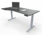 Preview: PC-Schreibtisch Elevate Plus linke Seite 100 cm tief Gestell Silber Tischplatte Onyx