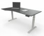 Preview: PC-Schreibtisch Elevate Plus linke Seite 100 cm tief Gestell Weiß Tischplatte Onyx