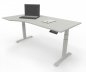 Preview: PC-Schreibtisch Elevate Plus linke Seite 100 cm tief Gestell Weiß Tischplatte Weiß