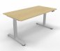 Preview: Höhenverstellbarer Schreibtisch DSM 160 cm Ahorn-Silber