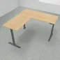 Preview: Höhenverstellbarer Winkelschreibtisch 200 x 200 cm DSM Grafit Ahorn
