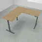 Preview: Höhenverstellbarer Winkelschreibtisch 200 x 200 cm DSM Grafit Asteiche