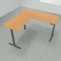 Preview: Höhenverstellbarer Winkelschreibtisch 200 x 200 cm DSM Grafit Buche