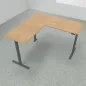 Preview: Höhenverstellbarer Winkelschreibtisch 200 x 200 cm DSM Grafit Eiche