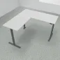 Preview: Höhenverstellbarer Winkelschreibtisch 200 x 200 cm DSM Grafit Lichtgrau