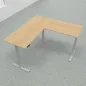 Preview: Höhenverstellbarer Winkelschreibtisch 200 x 200 cm DSM Silber Ahron