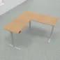 Preview: Höhenverstellbarer Winkelschreibtisch 200 x 200 cm DSM Silber Eiche