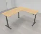 Preview: Elektrisch höhenverstellbarer Winkelschreibtisch 200 x 220 cm DSM Grafit Ahorn