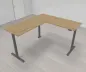 Preview: Elektrisch höhenverstellbarer Winkelschreibtisch 200 x 220 cm DSM Grafit Asteiche