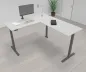 Preview: Elektrisch höhenverstellbarer Winkelschreibtisch 200 x 220 cm DSM Grafit Lichtgrau