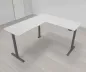 Preview: Elektrisch höhenverstellbarer Winkelschreibtisch 200 x 220 cm DSM Grafit Lichtgrau