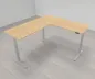 Preview: Elektrisch höhenverstellbarer Winkelschreibtisch 200 x 220 cm DSM Silber Ahorn