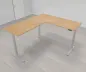 Preview: Elektrisch höhenverstellbarer Winkelschreibtisch 200 x 220 cm DSM Silber Eiche