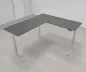 Preview: Elektrisch höhenverstellbarer Winkelschreibtisch 200 x 220 cm DSM Silber Grafit