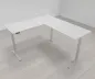 Preview: Elektrisch höhenverstellbarer Winkelschreibtisch 200 x 220 cm DSM Silber Lichtgrau