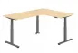 Preview: Winkelschreibtisch DSM L-Form 160 x 200 cm Gestell Grafit Tischplatte Ahorn