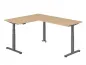 Preview: Winkelschreibtisch DSM L-Form 160 x 200 cm Gestell Grafit Tischplatte Eiche
