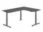 Preview: Winkelschreibtisch DSM L-Form 160 x 200 cm Gestell Grafit Tischplatte Grafit