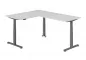 Preview: Winkelschreibtisch DSM L-Form 160 x 200 cm Gestell Grafit Tischplatte Lichtgrau