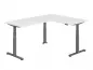Preview: Winkelschreibtisch DSM L-Form 160 x 200 cm Gestell Grafit Tischplatte Weiß