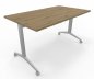 Preview: Klapptisch mit Rollen 140 x 80 cm Gestellfarbe Silber Tischplatte Asteiche