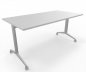 Preview: Klapptisch 160 x 80 cm mit Rollen Gestell Silber Tischplatte Weiß