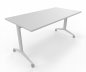 Preview: Klapptisch 160 x 80 cm mit Rollen Gestell Weiß Tischplatte Weiß