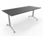 Preview: Klapptisch 180 cm breit fahrbar Gestellfarbe Silber Tischplatte Grafit