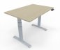 Preview: höhenverstellbarer Schreibtisch Elevate Plus 120 x 80 cm Gestell Silber Tischplatte Ahorn