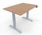 Preview: höhenverstellbarer Schreibtisch Elevate Plus 120 x 80 cm Gestell Silber Tischplatte Buche