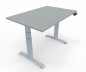 Preview: höhenverstellbarer Schreibtisch Elevate Plus 120 x 80 cm Gestell Silber Tischplatte Lichtgrau