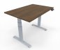 Preview: höhenverstellbarer Schreibtisch Elevate Plus 120 x 80 cm Gestell Silber Tischplatte Nussbaum