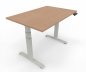 Preview: höhenverstellbarer Schreibtisch Elevate Plus 120 x 80 cm Gestell Weiß Tischplatte Buche