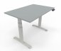 Preview: höhenverstellbarer Schreibtisch Elevate Plus 120 x 80 cm Gestell Weiß Tischplatte Lichtgrau