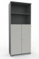 Preview: Kombischrank K2 TEN 5 Ordnerhöhen 80 cm breit Onyx Weiß Stahlsockel optional