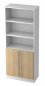 Preview: Aktenschrank Multi 5 Orderhöhen, 2 OH Türen, Weiss/Eiche