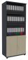 Preview: Kombischrank TEN 5 OH, 80 cm breit onyxgrau/Ahron
