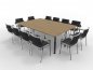 Preview: Konfernztisch 240x160 cm mit 12 Stühlen Tischplatten Asteiche