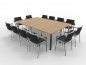 Preview: Konfernztisch 240x160 cm mit 12 Stühlen Tischplatten Eiche