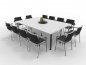 Preview: Konfernztisch 240x160 cm mit 12 Stühlen Tischplatten Weiss