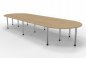 Preview: Konferenztisch 480x160 cm gerundet für 14 bis 16 Personen Ahorn