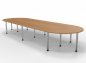 Preview: Konferenztisch 480x160 cm gerundet für 14 bis 16 Personen Buche